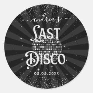Sticker Rond Soirée de Bachelorette Disco Rétro 70