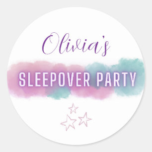 Sticker Rond Soirée de couchage personnalisée
