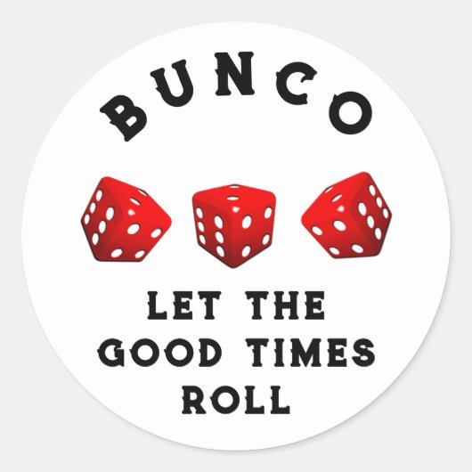 Sticker Rond Soirée de jeu de Bunco (Devant)
