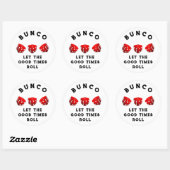 Sticker Rond Soirée de jeu de Bunco (Feuille)