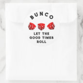 Sticker Rond Soirée de jeu de Bunco (Sac)