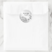 Sticker Rond Soirée de mariage Coeurs d'argent gris moderne élé (Sac)