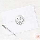 Sticker Rond Soirée de mariage Coeurs d'argent gris moderne élé (Enveloppe)