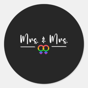 Sticker Rond Soirée De Mariage Lgbt Pour Mme Et Mme Honey