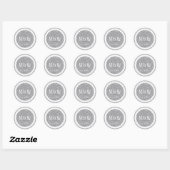 Sticker Rond Soirée de mariage Parties scintillant argent class (Feuille)
