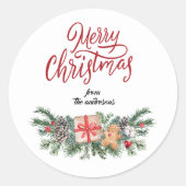 Sticker Rond Soirée de Noël personnalisée (Devant)