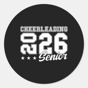 Sticker Rond Soirée de seniors de cheerleading Senior 2026 Grad