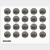 Sticker Rond Soirée d'Halloween (Feuille)