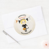 Sticker Rond Soirée d'Halloween en chats (Enveloppe)