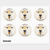 Sticker Rond Soirée d'Halloween en chats (Feuille)