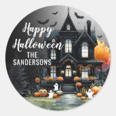 Sticker Rond Soirée d'Halloween joyeuse (Devant)