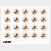 Sticker Rond Soirée effrayante d'Halloween (Feuille)