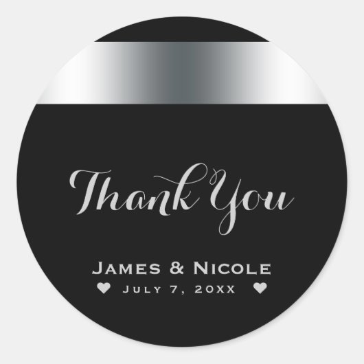 Sticker Rond Soirée élégante et chic Black & Silver Favoriser (Devant)