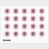Sticker Rond Soirée entre filles mignonnes ajouter nom date  (Feuille)