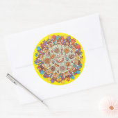 Sticker Rond Soirée Fée À Thème Jaune Pour Enfants (Enveloppe)