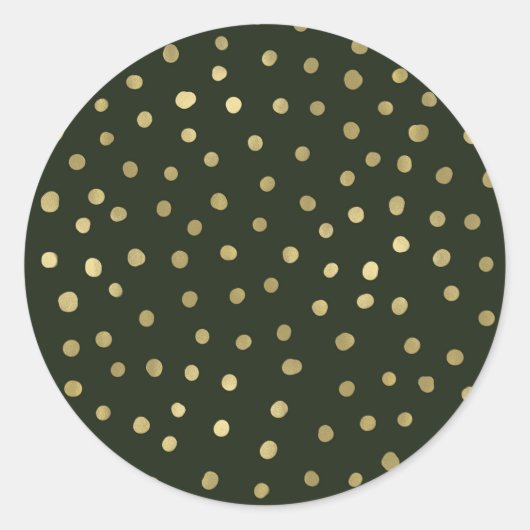 Sticker Rond Soirée Festive Green & Gold Snow Holiday (Devant)