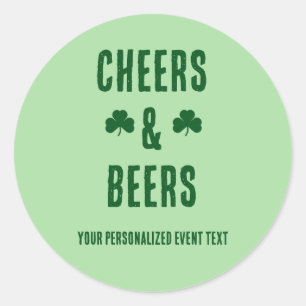 Sticker Rond Soirée fête Cheers and Beers