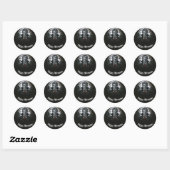 Sticker Rond Soirée Halloween Vampire & Crânes (Feuille)