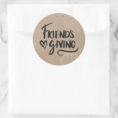 Sticker Rond Soirée Kraft Friendsgiving (Sac)