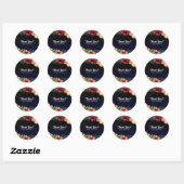 Sticker Rond Soirée moderne Floral Glow Chic Favoriser (Feuille)