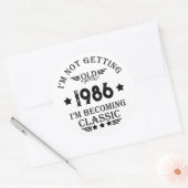 Sticker Rond Soirée personnalisée vintage de 35 ans (Enveloppe)