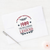 Sticker Rond Soirée personnalisée vintage de 35 ans (Enveloppe)