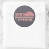Sticker Rond Soirée personnalisée vintage de 40 ans (Sac)