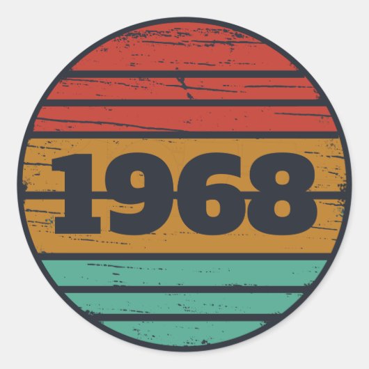 Sticker Rond Soirée personnalisée vintage de 55 ans (Devant)
