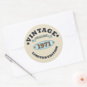 Sticker Rond Soirée personnalisée vintage de 55 ans (Enveloppe)