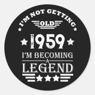 Sticker Rond Soirée personnalisée vintage de 65e anniversaire