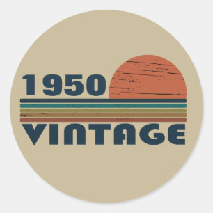Sticker Rond Soirée personnalisée vintage de 75e anniversaire