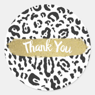 Sticker Rond Soirée Poster de animal de Cheetah Leopard noir et