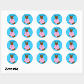 Sticker Rond Soirée Pyjama (Feuille)