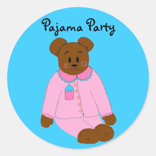 Sticker Rond Soirée Pyjama (Devant)
