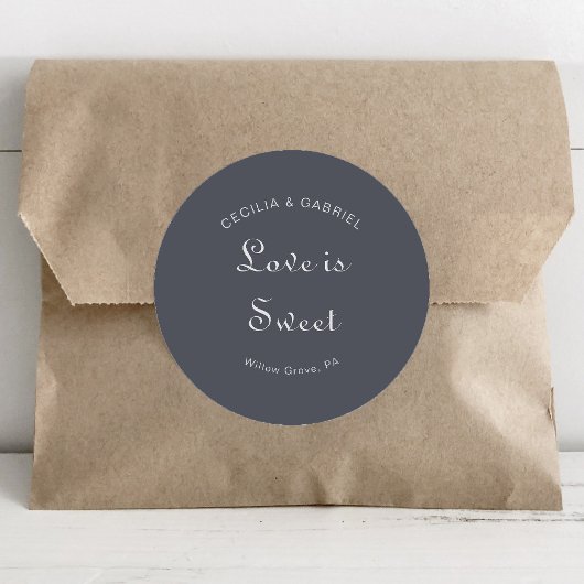 Sticker Rond Soirée simple Boho Mariage L'amour est doux