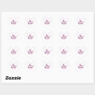 Sticker Rond Sois gentil Coeur Outline Art