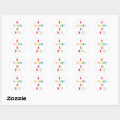 Sticker Rond Sois Heureux Sois-Tu (Feuille)