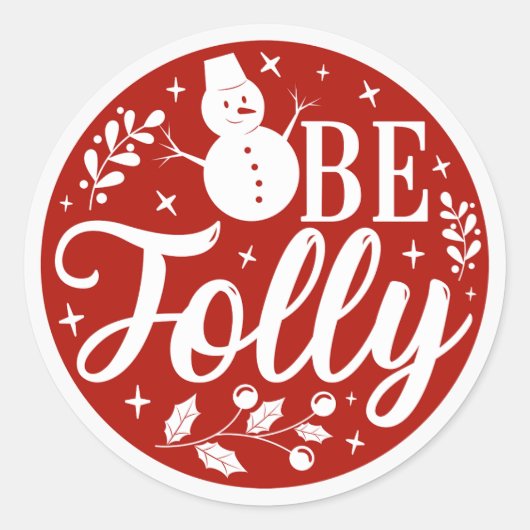 Sticker Rond Sois Jolly Red Snowman Noël (Devant)