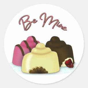 Sticker Rond Sois le bonbon de la Saint-Valentin