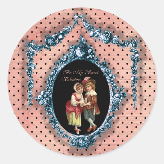 Sticker Rond Sois ma douce Valentine (Devant)
