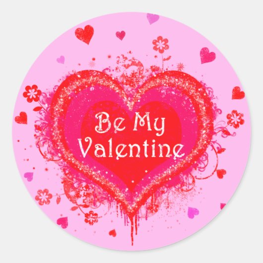 Sticker Rond Sois ma Saint Valentin (Devant)