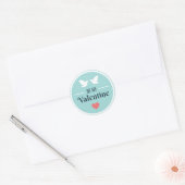 Sticker Rond Sois ma Saint Valentin Doves ID1086 (Enveloppe)