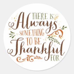 Sticker Rond Sois Merci Whimsical Script Thanksgiving