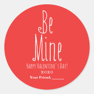 Sticker Rond SOIS MINE Faveur de fête de la Saint-Valentin de n