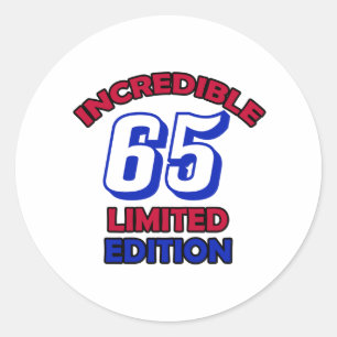 Sticker Rond soixante-cinquième Conception d'anniversaire