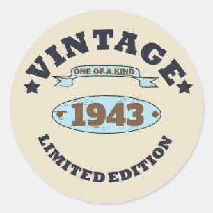 Sticker Rond Soixante-dix vintage 90e anniversaire personnalisé