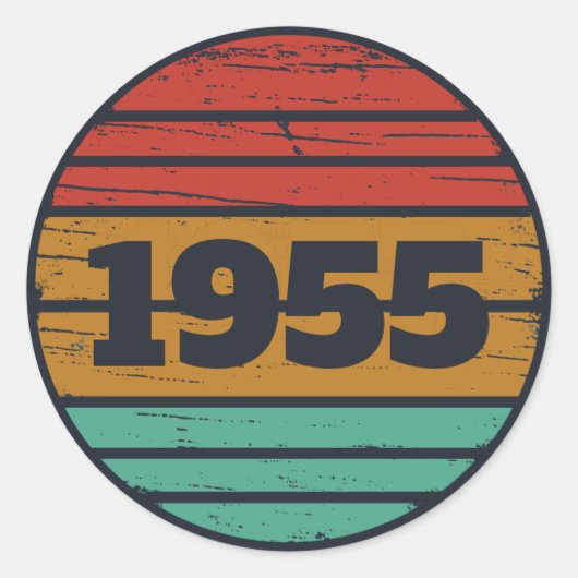 Sticker Rond Soixante-dix vintages 70e anniversaire personnalis (Devant)