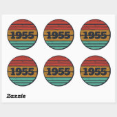 Sticker Rond Soixante-dix vintages 70e anniversaire personnalis (Feuille)