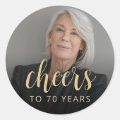 Sticker Rond Soixante-dixième anniversaire de la fête (Devant)