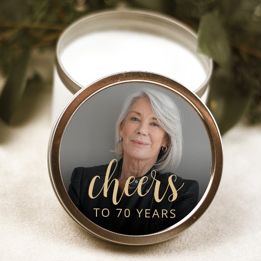 Sticker Rond Soixante-dixième anniversaire de la fête